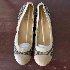 EUC Loft Snakeskin flats